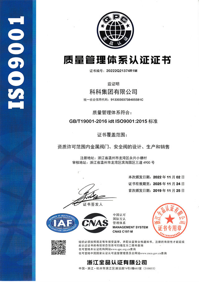 ISO 9001质量管理体系认证